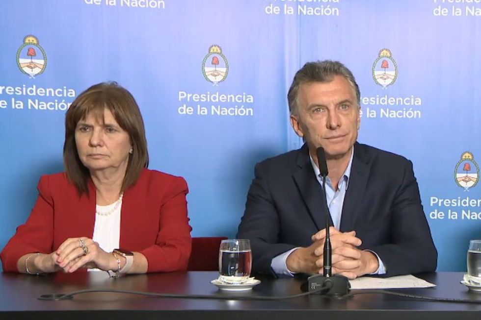 Una imagen de la exministra Patricia Bulrich y el expresidente argentino Mauricio Macri.