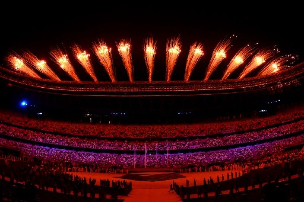 Fuegos artificiales en la ceremonia de cierre de Tokio 2020. KAZUHIRO NOGI / AFP