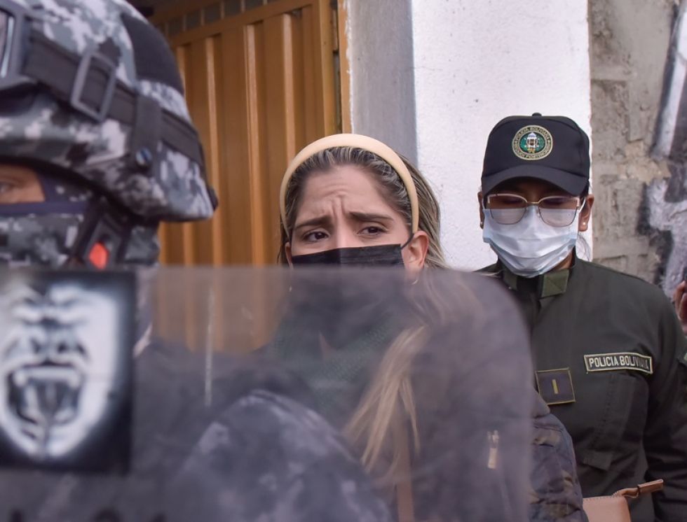Carolina Ribera el 13 de agosto, cuando su madre fue trasladada a una clínica.