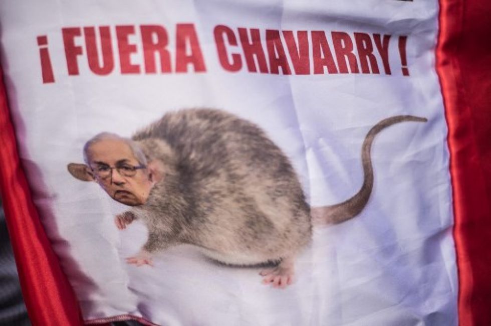 Vista de una manifestación popular que pedía la destitución del fiscal Chávarry.