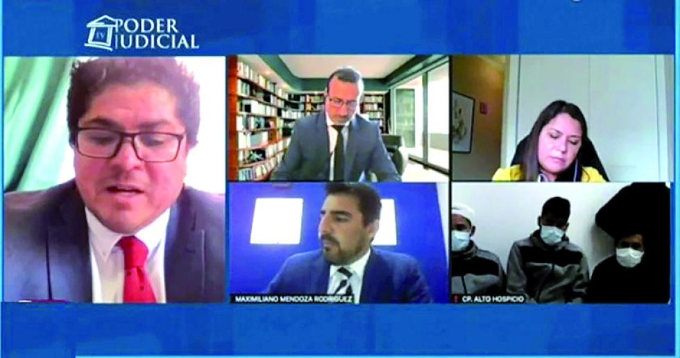 DECISIÓN. La audiencia virtual en la que se ordenó la detención preventiva de tres militares bolivianos.