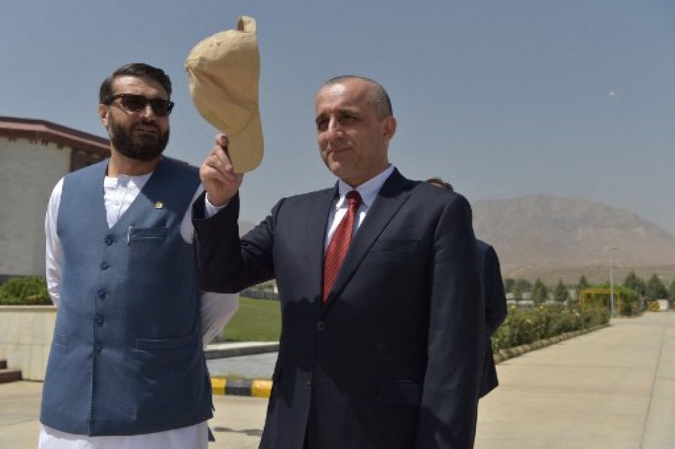 Amrullah Saleh, exvicepresidente afgano, durante una de sus apariciones públicas a principios de agosto de este año.