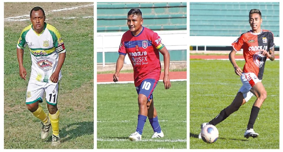 Gustavo Pinedo (Mojocoya FC), Ronald Gallegos (Universitario) y Ronaldo Monteiro (Fancesa). Solo esos tres equipos tienen chance de avanzar.