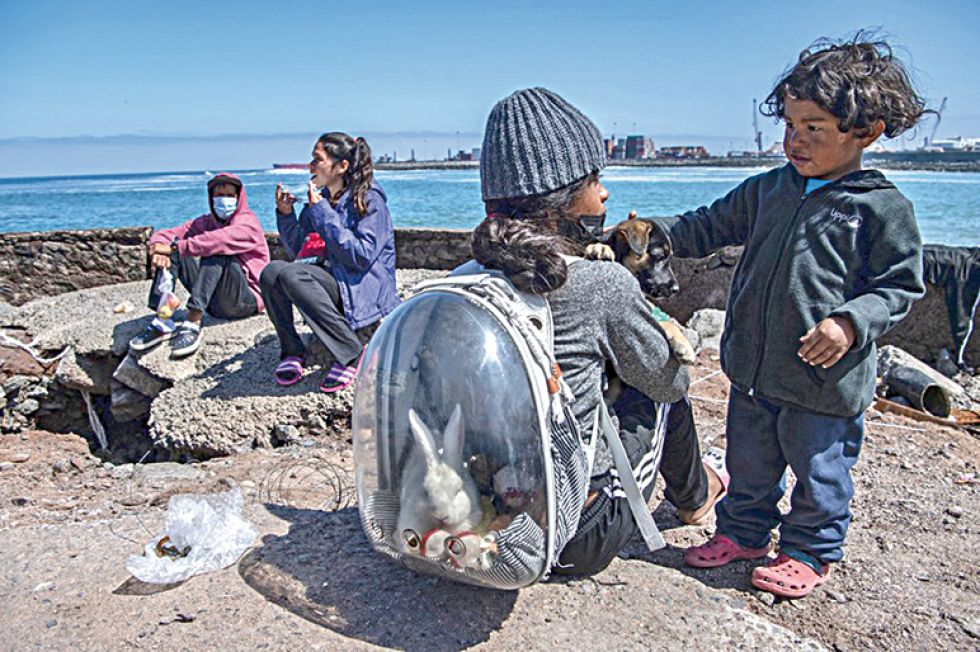 CHILE. Uno migrantes venezolanos en Iquique, tras pasar por al menos cinco países sudamericanos, entre ellos, Bolivia.