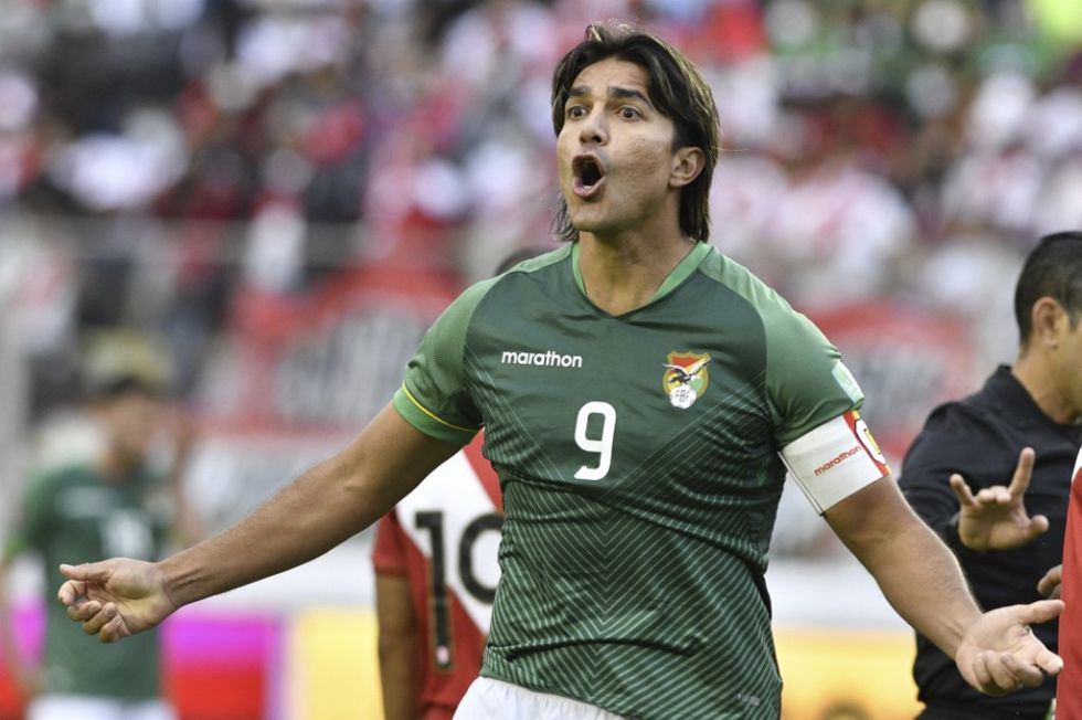 Marcelo Martins, capitán de la Selección Boliviana, durante el partido del domingo ante Perú.