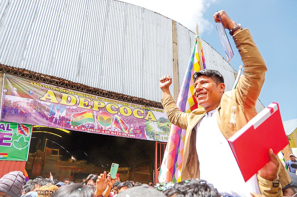 ACTO. Los cocaleros de Yungas, afines al Gobierno, tienen nuevo mercado de la hoja de coca.