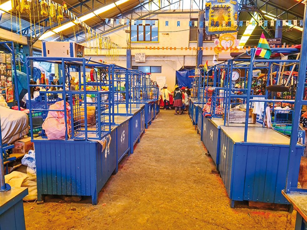 ¿ESCASEZ? Así se mostraba el sector de comercialización de carne de cerdo en el mercado Campesino, el pasado domingo.