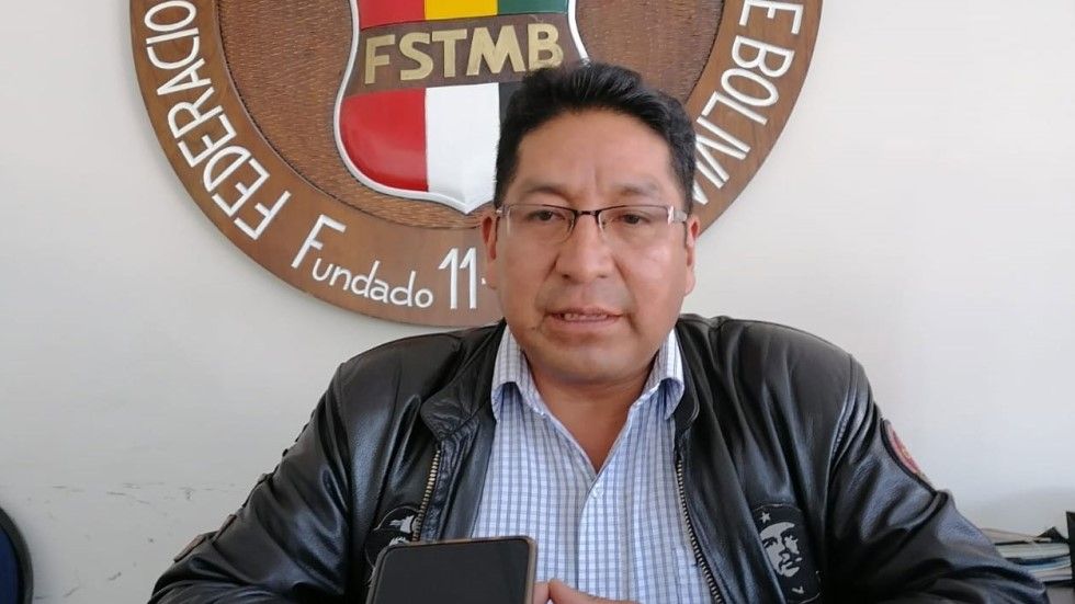 El secretario general de la Federación Sindical de Trabajadores Mineros de Bolivia (Fstmb), Gonzalo Quispe.