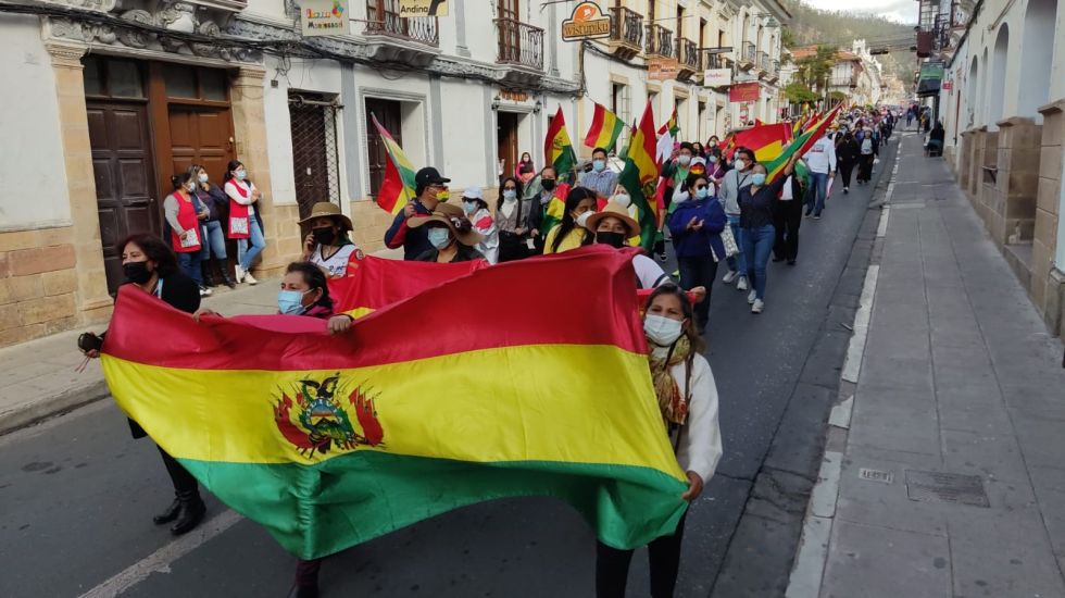 La marcha convocada por la facción de Codeinca liderada por Roger Amador.
