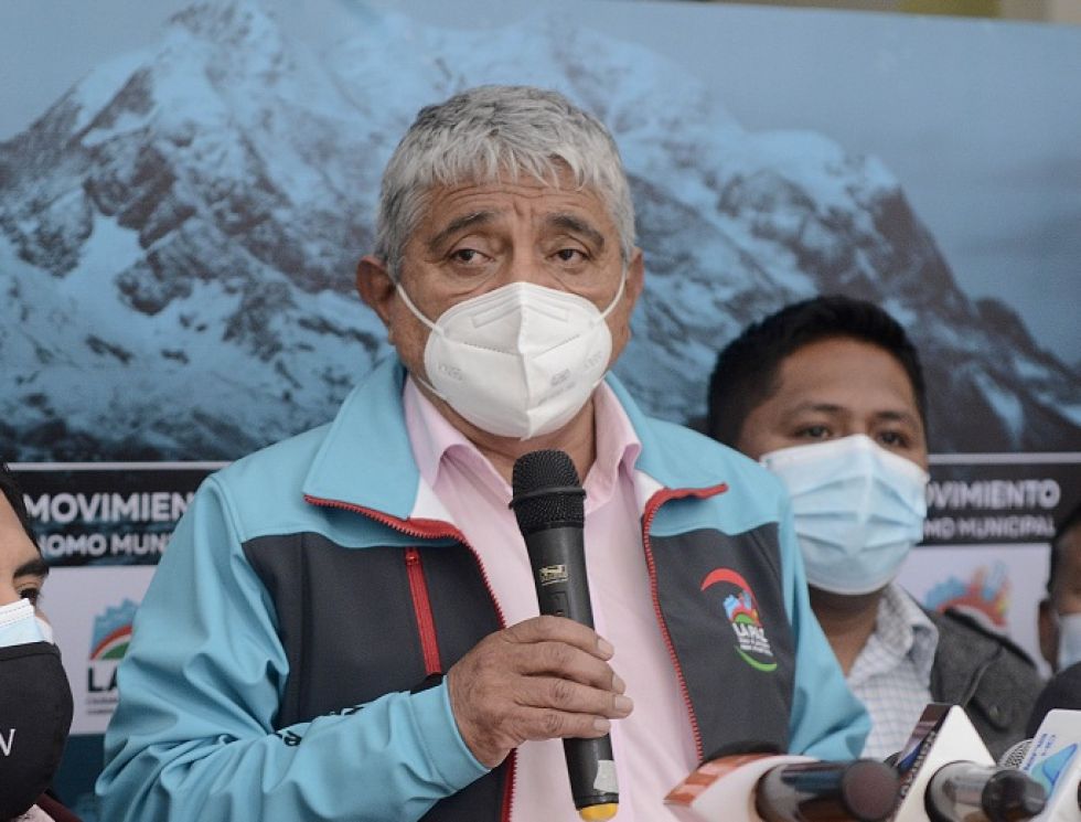 El alcalde de La Paz, Iván Arias en una conferencia de prensa anterior.