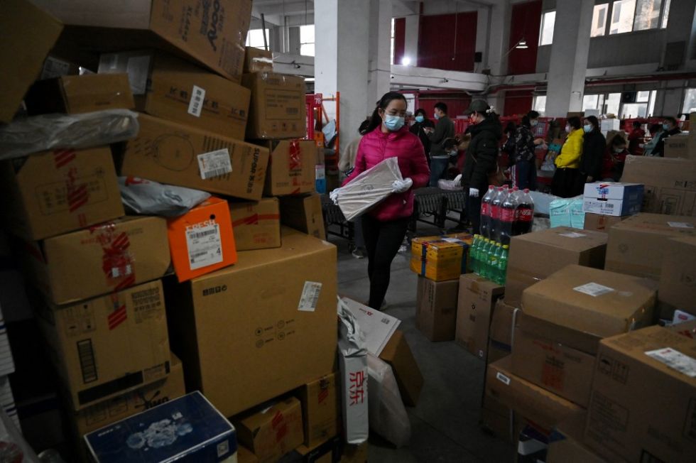 Paquetes preparados para su distribución en el 