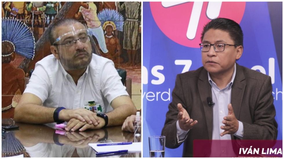 Rómulo Calvo, presidente del Comité Cívico pro Santa Cruz, e Iván Lima, ministro de Justicia.