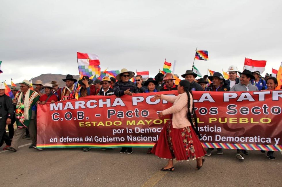 La marcha del Movimiento Al Socialismo este jueves, según publícó Evo Morales.