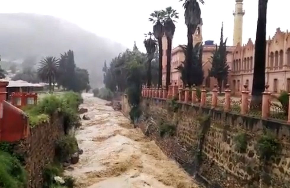 El río Quirpinchaca en Sucre. El río creció considerablemente en febrero de 2019.