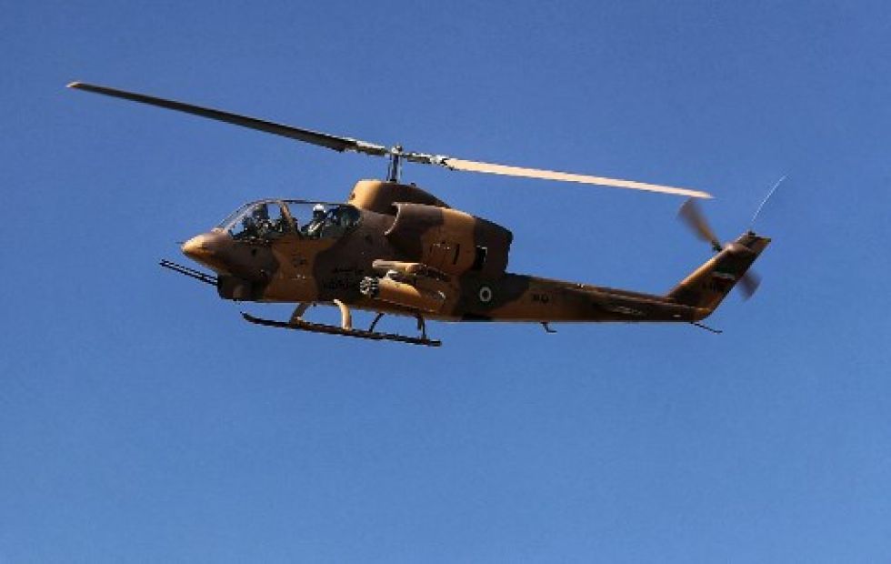 Vista de un helicóptero militar azerbayano durante unas maniobras tácticas a principios de mes, cerca de la frontera con Armenia.