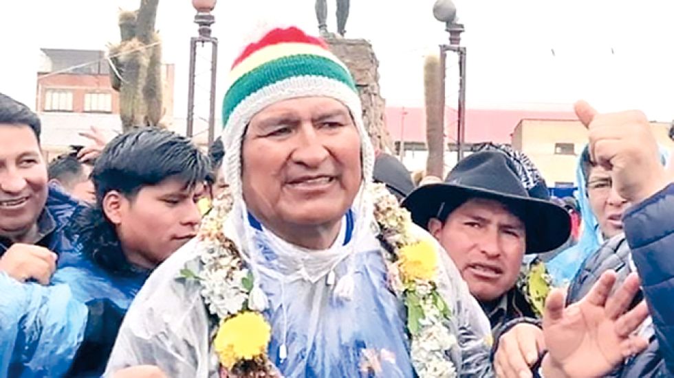 ANUNCIO. El expresidente Evo Morales, durante la marcha de Caracollo a la ciudad de La Paz.