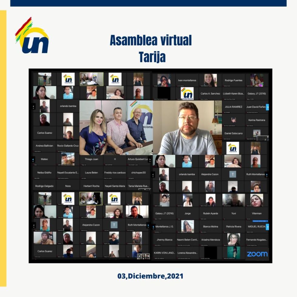 Doria Medina y los partidarios de UN en Tarija, reunidos en asamblea hace unos días.