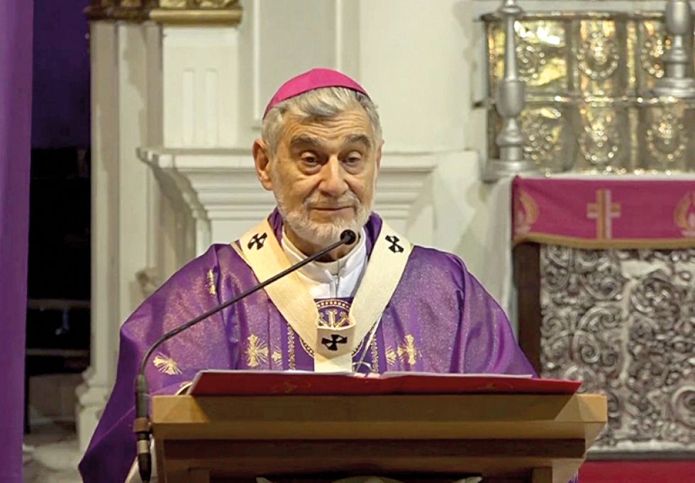 IGLESIA. El arzobispo de Santa Cruz, monseñor Sergio Gualberti, durante la homilía del domingo.