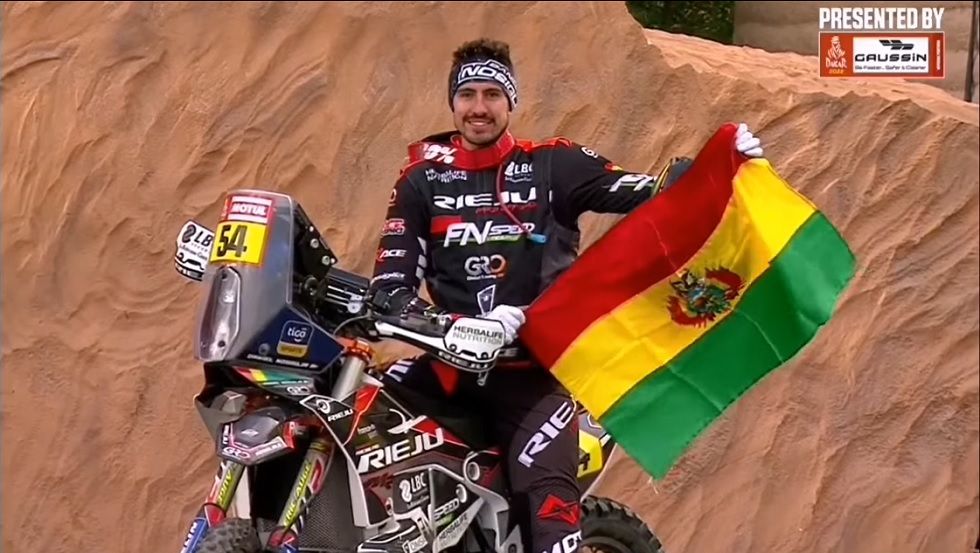 Daniel Nosiglia en la rampa de presentación del Rally Dakar 2022.
