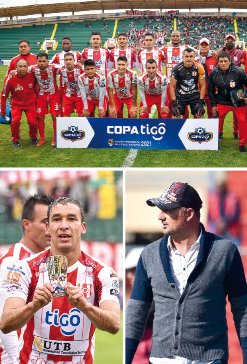 El club Independiente, el futbolista Gustavo Cristaldo y el DT Marcelo Robledo, los mejores de Bolivia en 2021.