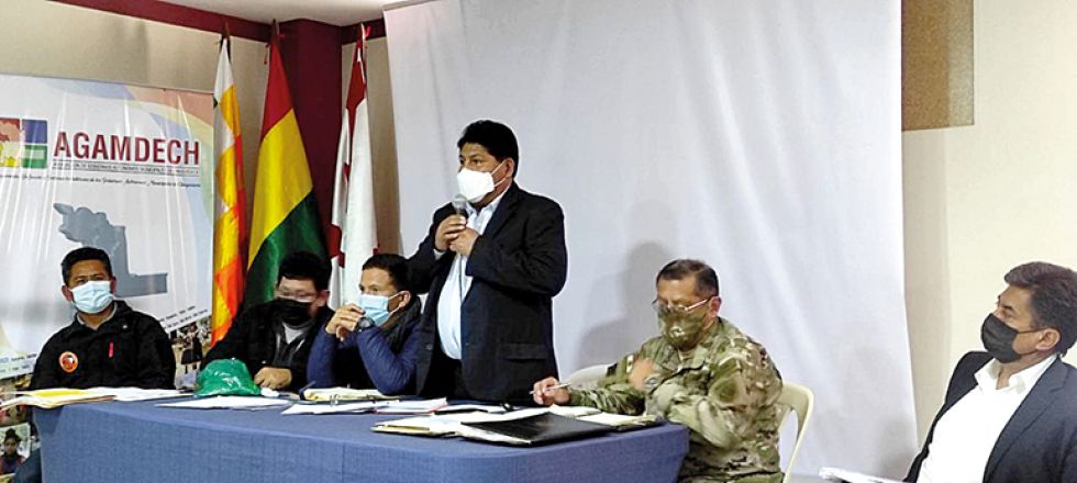 COORDINACIÓN. La reunión sobre desastres naturales en Chuquisaca se realizó en Agamdech.