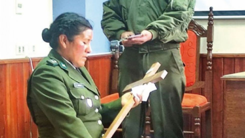 DADA DE BAJA. La suboficial Cecilia Calani en la audiencia en la que se leyó su sentencia.
