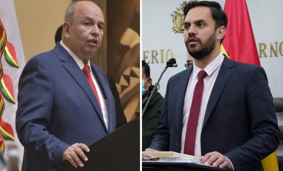 El exministro Arturo Murillo (i) y el actual titular de Gobierno, Eduardo del Castillo.