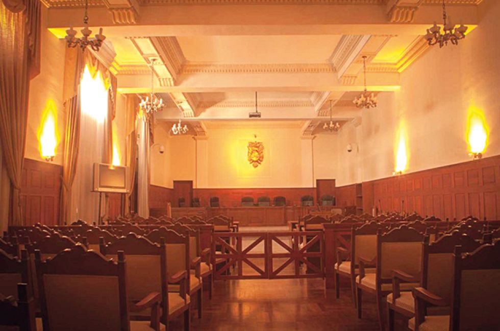 JUICIO. El Salón de Debates del TSJ donde se desarrollan los juicios de responsabilidades en Sucre.