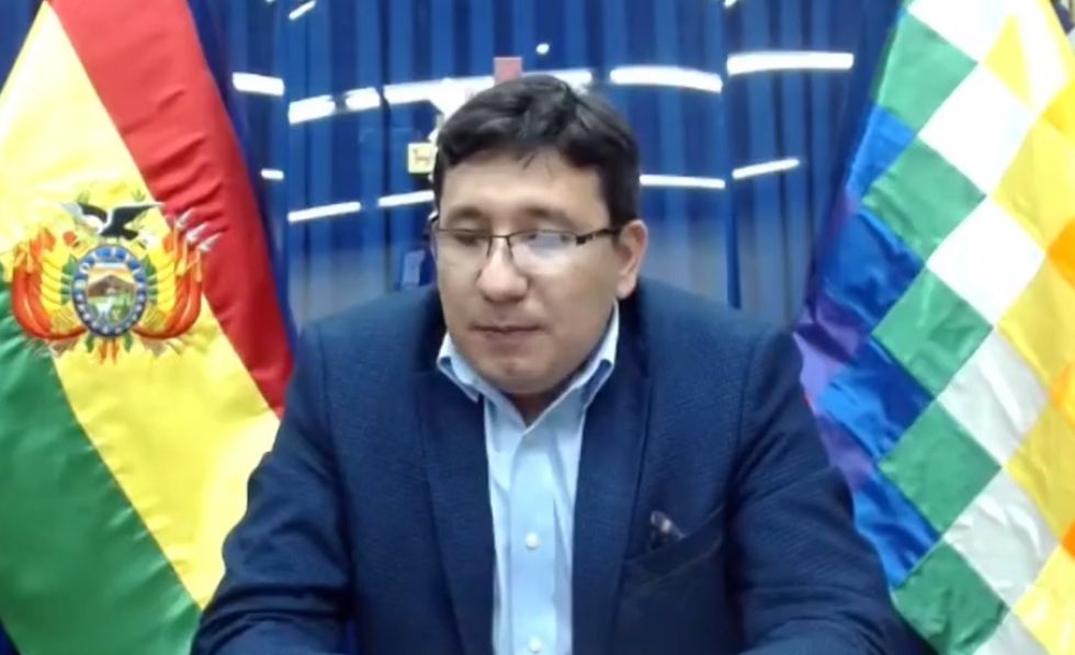 El ministro de Hidrocarburos, Franklin Molina, durante la rendición de cuentas pública del jueves.