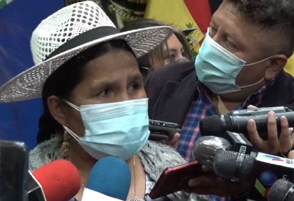 La ministra de Culturas, Sabina Orellana, este martes, en una entrevista con la prensa.