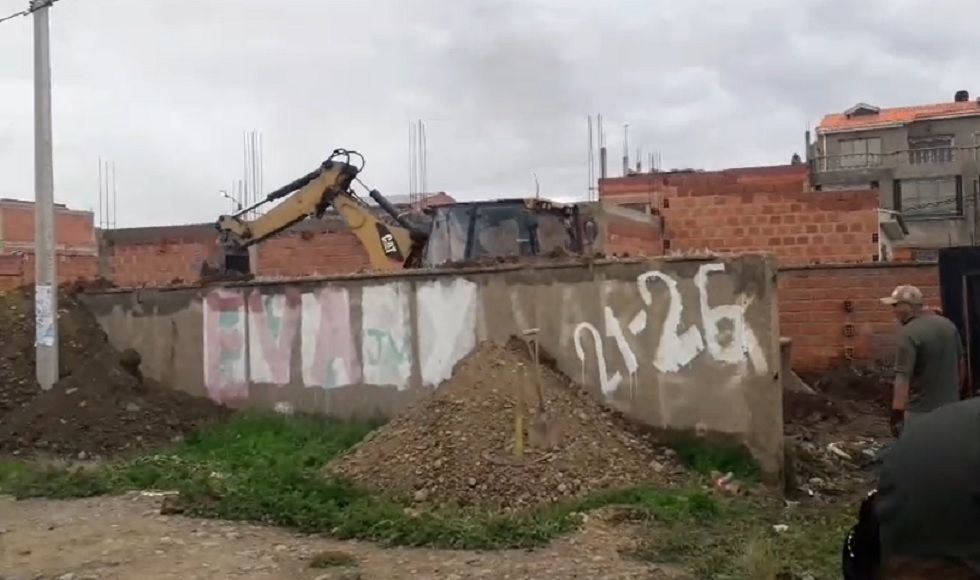 Los trabajos de excavación en la vivienda vinculada a Richard Choque Flores. 