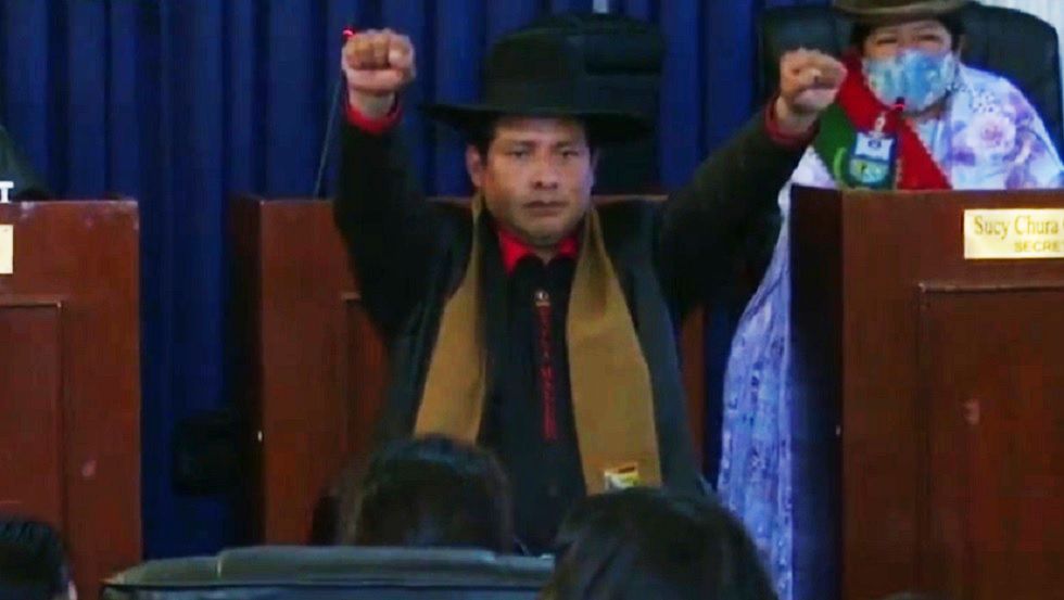El gobernador de La Paz, Santos Quispe. 