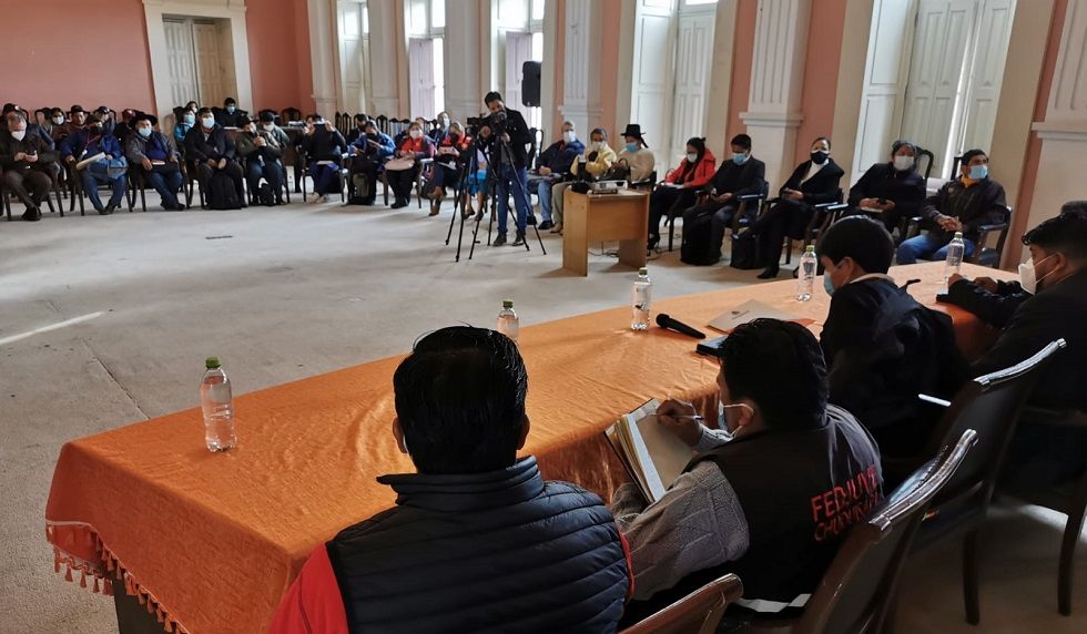 La reunión interinstitucional convocada por la Gobernación de Chuquisaca.