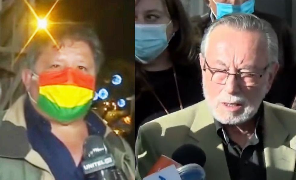 El representante del Conade, Manuel Morales (i), y el exalcalde de La Paz, Juan del Granado.