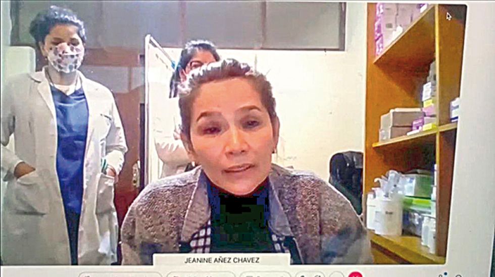 RECURSO. La expresidenta Jeanine Áñez compareció a una audiencia de acción de libertad desde su celda porque se realizó de manera virtual.