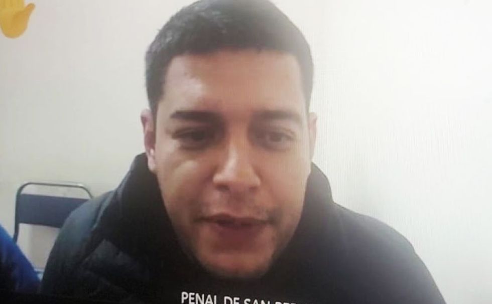El exministro de Justicia de Jeanine Áñez, Álvaro Coimbra, en audiencia virtual el lunes.
