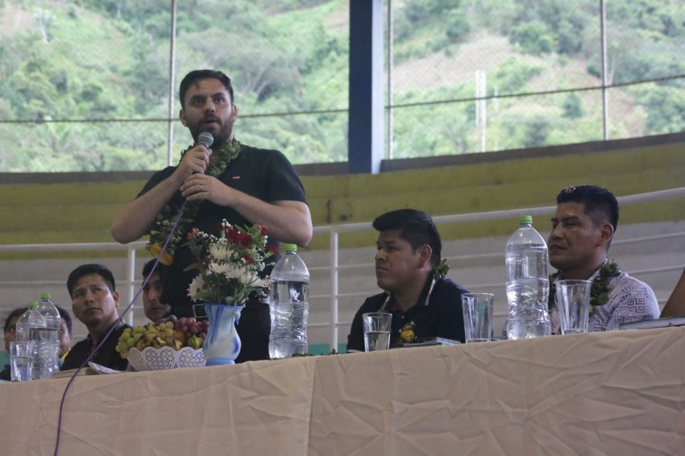 El ministro de Gobierno, Eduardo del Castillo, en La Asunta el 12 de marzo.