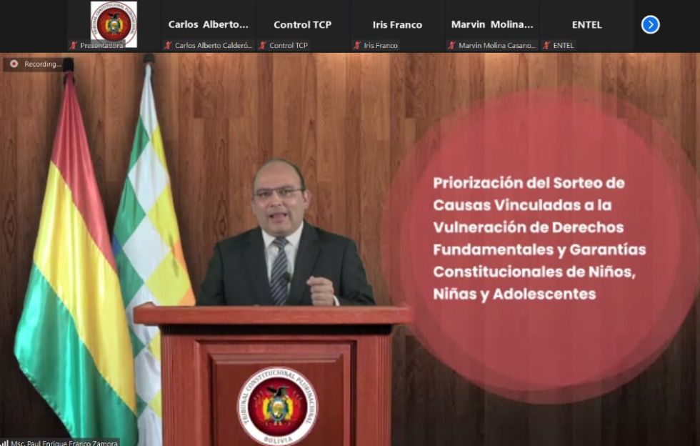 El presidente del TCP, Paul Franco, durante la rendición pública de cuentas.