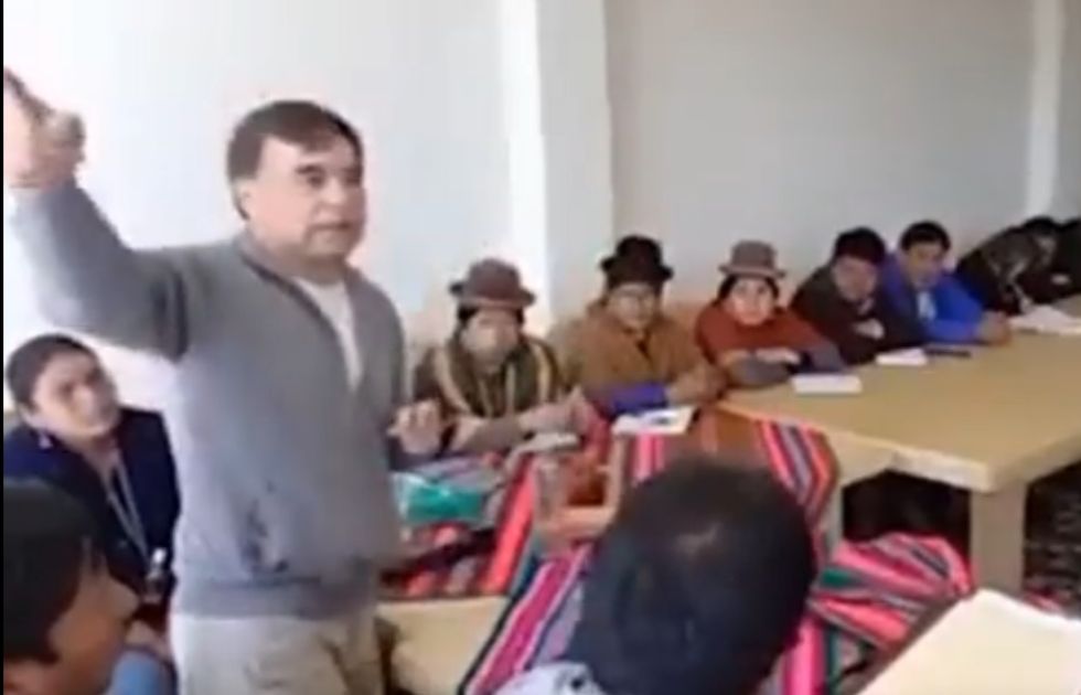 Quintana durante su intervención en un encuentro con organizaciones sociales.