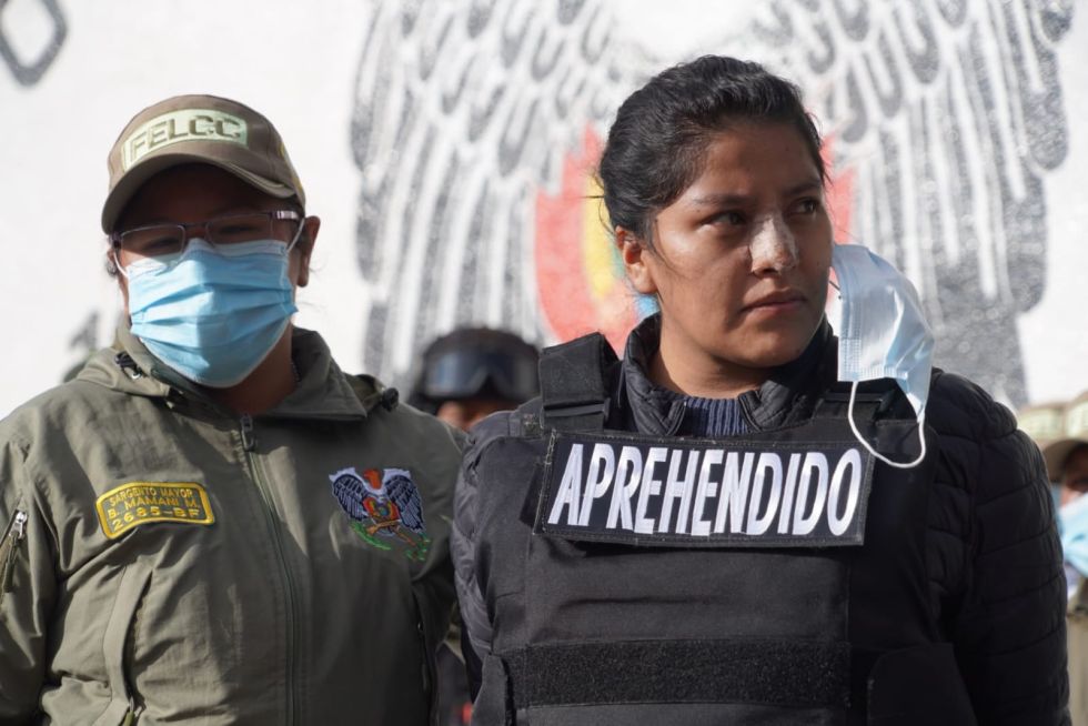 La mujer fue presentada por la Policía este lunes. 