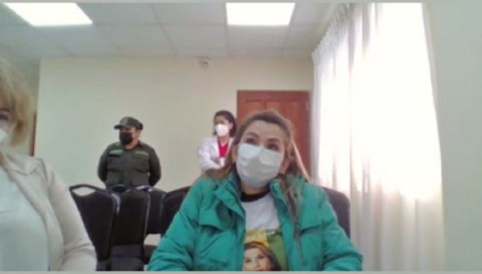 Una imagen de la expresidenta Jeanine Áñez difundida por su hija Carolina Ribera. 