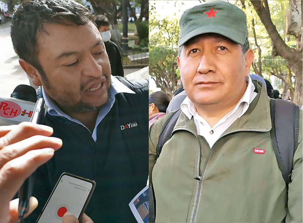 ENFRENTADOS. Hernán Ayllón e Iván Díaz, ayer, en declaraciones a la prensa local.