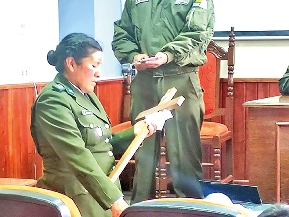 DADA DE BAJA. La suboficial Cecilia Calani en la audiencia de juicio en octubre de 2021.