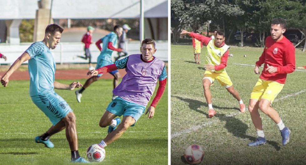 Universitario y Guabirá en sus últimos entrenamientos antes de enfrentarse esta noche en Montero.