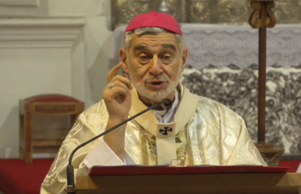 El arzobispo de Santa Cruz, monseñor Sergio Gualberti, en su homilía de este domingo.