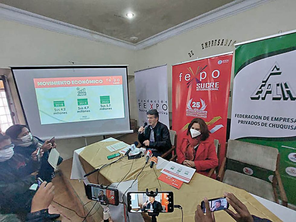 ACTO. La organización de la Fexpo Sucre dio el infrome final ayer en una conferencia de prensa.