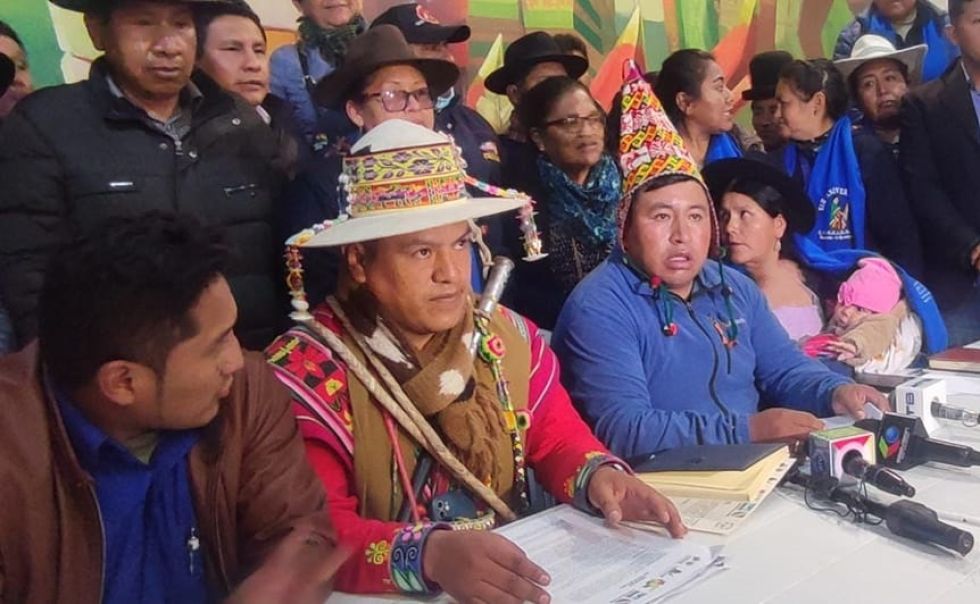 El Pacto de Unidad en una conferencia de prensa, este lunes.