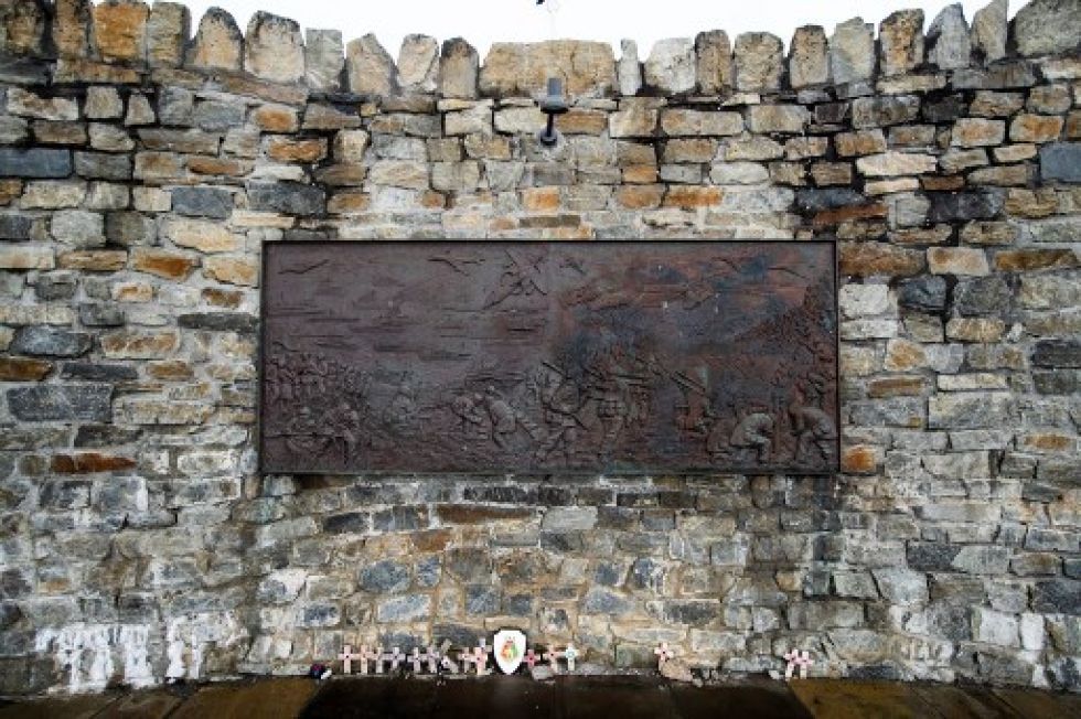Vista parcial del Memorial de la Liberación de 1982 en Stanley, Islas Malvinas.