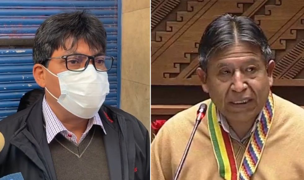 El diputado Héctor Arce (i) y el vicepresidente David Choquehuanca.