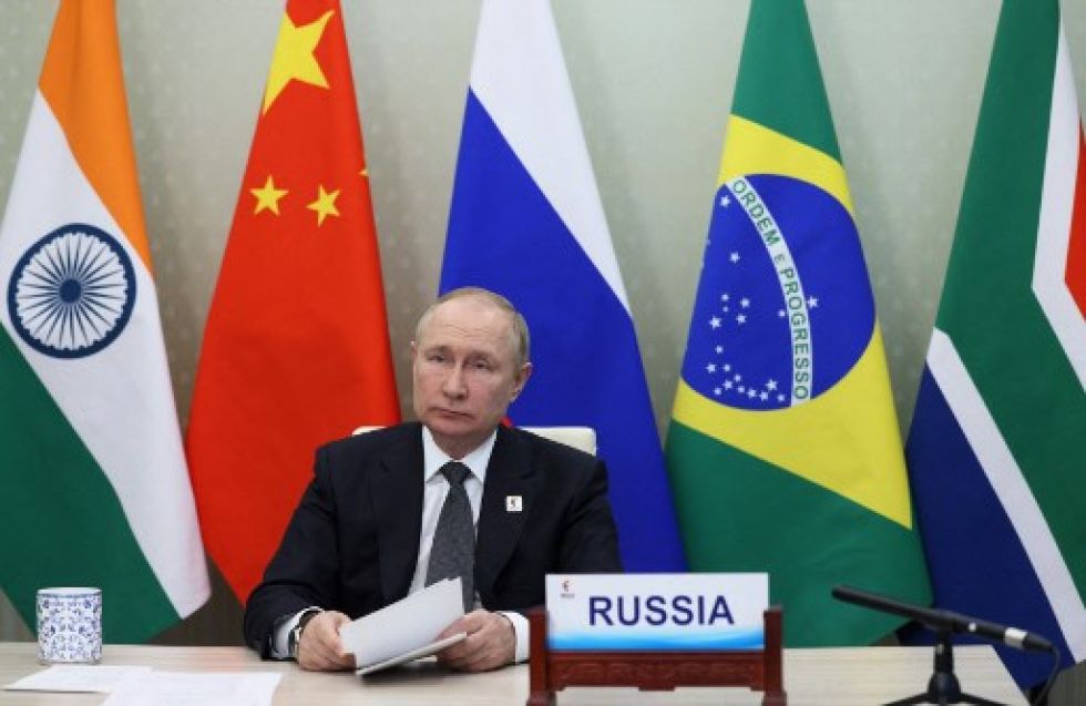 El presidente ruso, Vladimir Putin, durante su intervención virtual en la cumbre del grupo de los BRICS.